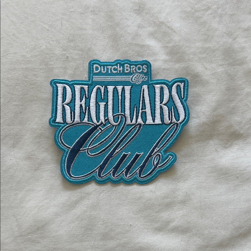 Dutch Bros Teal and White Regulars Club Patch